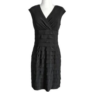 Ralph Lauren‎ Black Tiered Ruffle Black Sheath Dress- Size 4